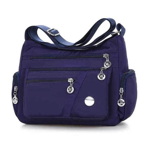 Women's Nylon Crossbody Shoulder Large Capacity Bag Waterproof  BLUE - Picture 1 of 10